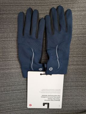 Lululemon Womens Fast and Free Fleece Running Gloves True Navy Small